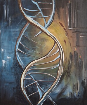 Obraz časa, akril-platno, 50x60 cm, 2025, Martina Kozamernik